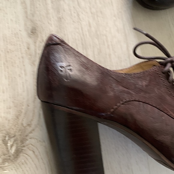 Frye Brown Carson Oxford Heel Size 8.5 M leather lace up - Picture 7 of 11